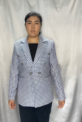 Пиджак прямой Aliya fashion синий, белый