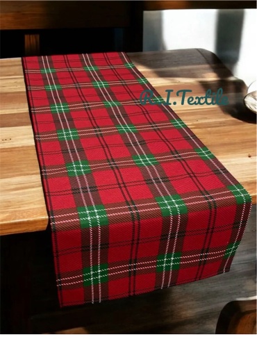 Дорожка на стол R.I.Textile Новогодняя клетка 175x40 см, полиэстер, хлопок, дак, 1 шт