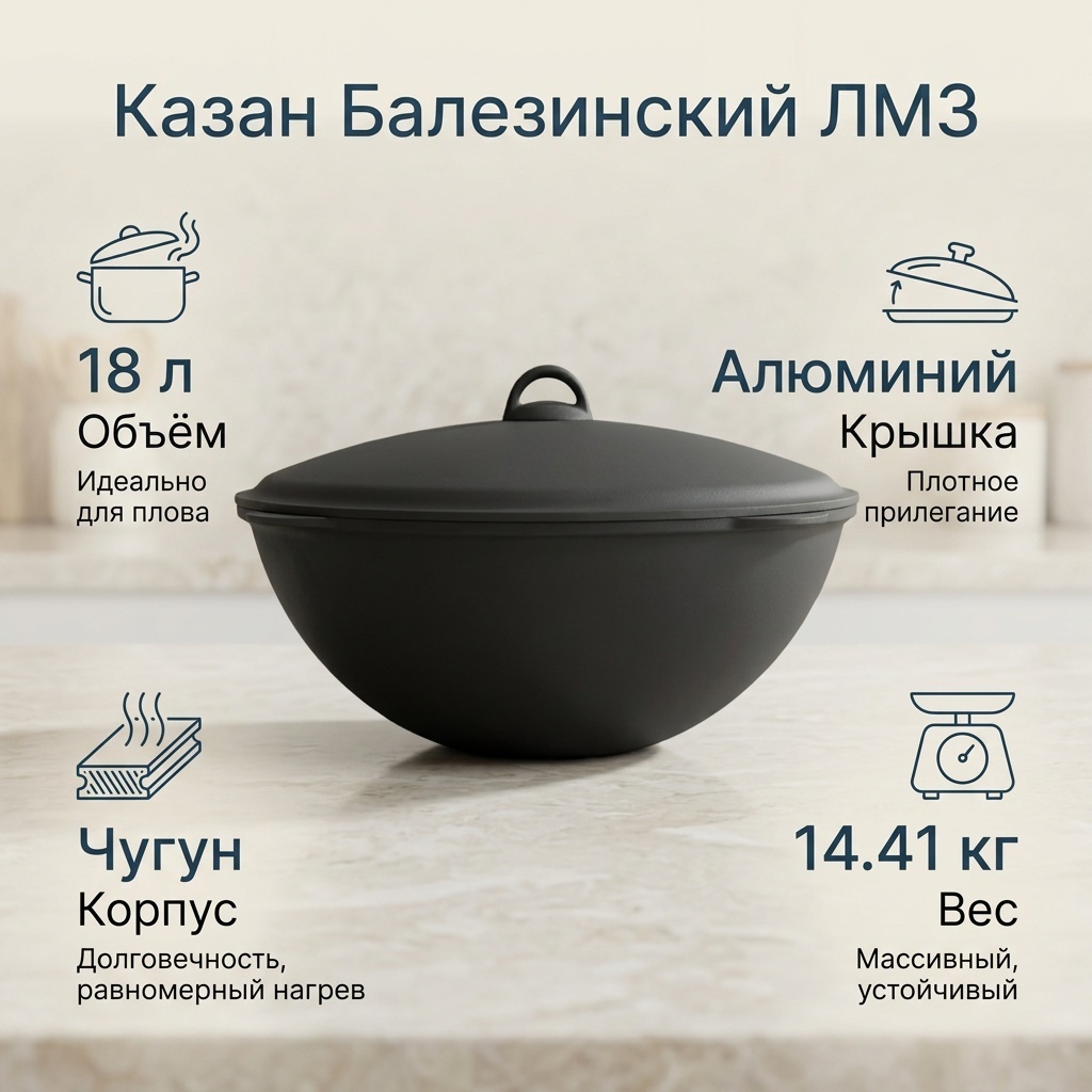 Казан Балезинский ЛМЗ 18 л, чугун