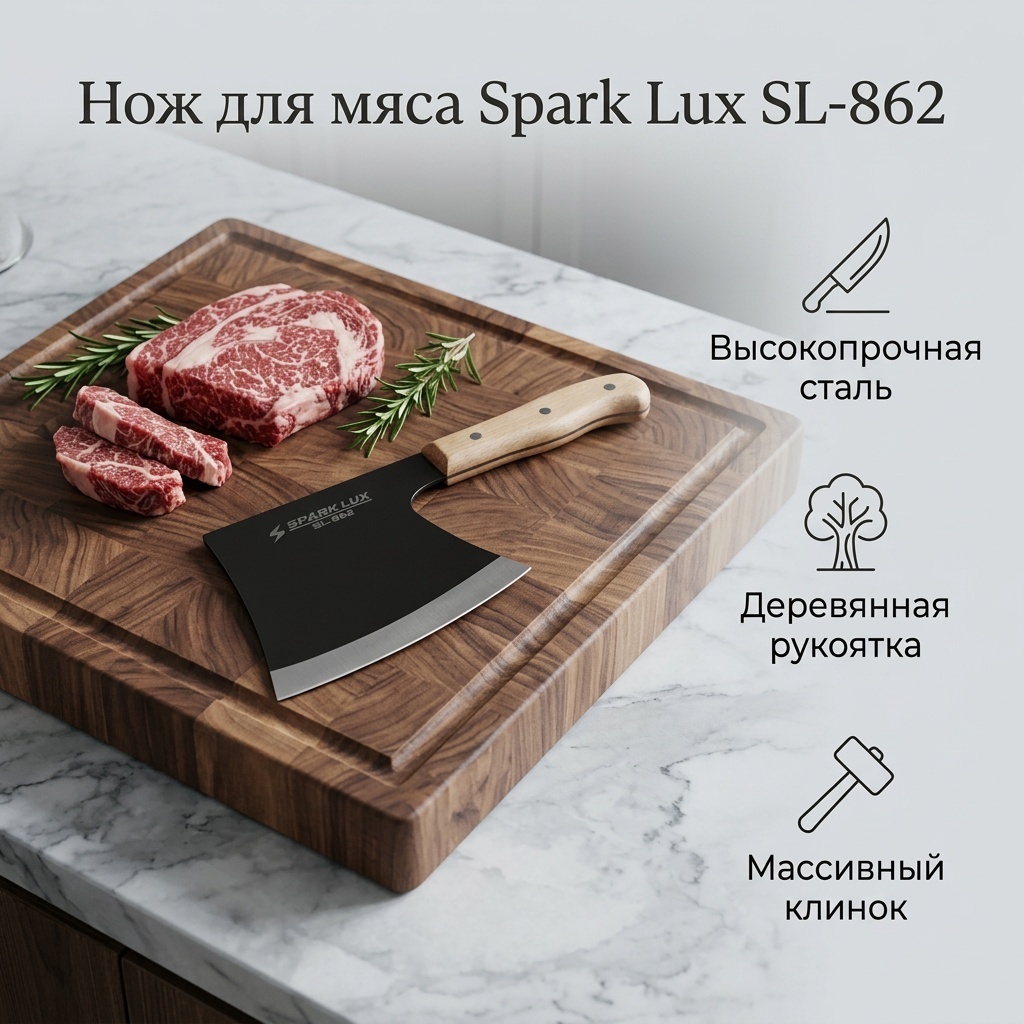 Нож для мяса Spark Lux, лезвие: сталь 1 шт