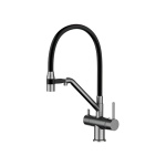 Смеситель с гибким изливом Gappo G4398-89, латунь, цвет черный, графит