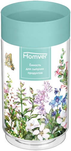Homver контейнер Емкость для сыпучих продуктов 1л. (микс), полипропилен