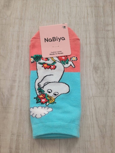 Носки NaBiya 1 пара голубой, бледно-розовый 35-39