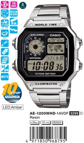 Кварцевые GOLD TIME AE-1200WHD-1AVEF пластик