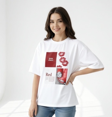 Футболка DeLi FiNe Peko белый, темно-коричневый
