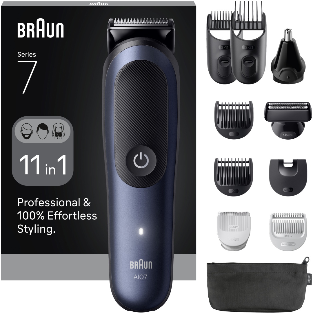Braun триммер AIO7540 черный, голубой