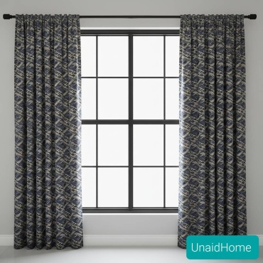 Портьеры UnaidHome 150x230 см 2 шт, жаккард, синий