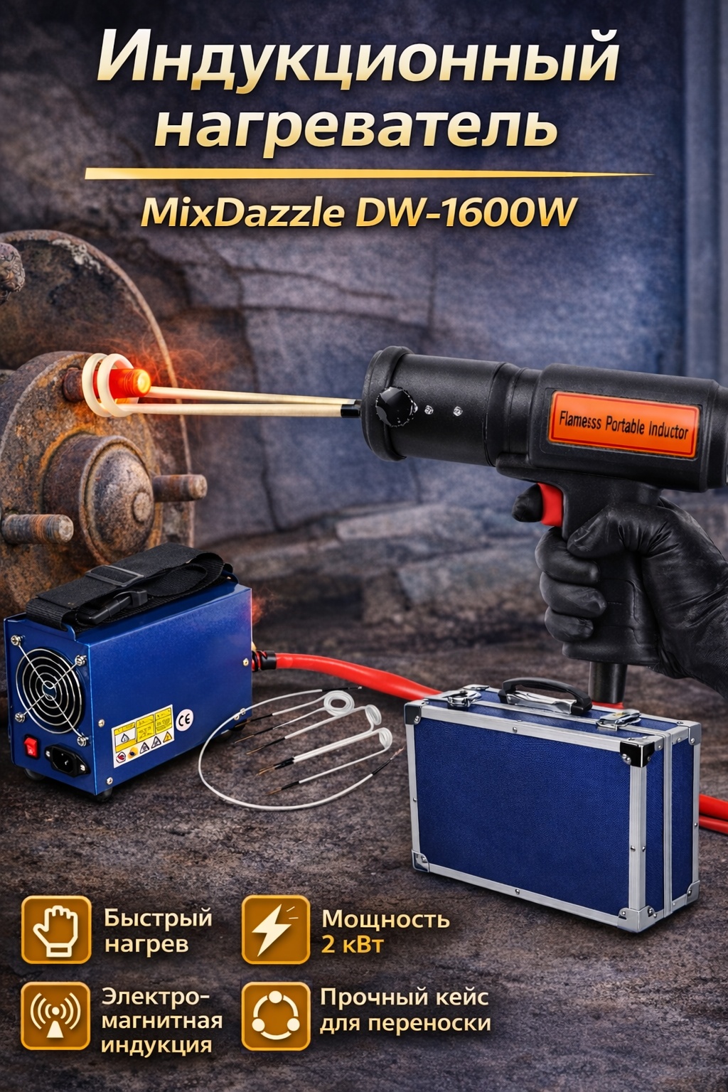 Нагреватель индукционный MixDazzle DW-1600W
