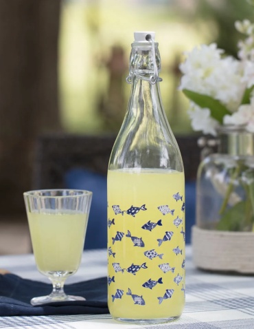Бутылка Madame Coco 1 л синий, пробка, стекло