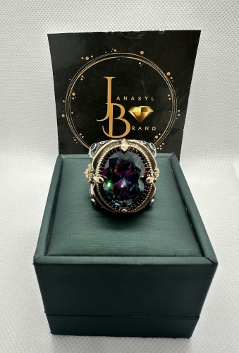 JANASYL Brand JB007 размер 21 вес 26 г серебро, топаз