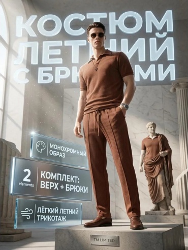 Мужской костюм коричневый