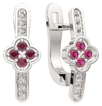 Серьги Lucente Silver ZO-03102008 вес 1.24 г серебро, наношпинель, фианит