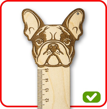 Линейка NUTRIX N150DOG3, 15 см, 1 шт, дерево, бежевый