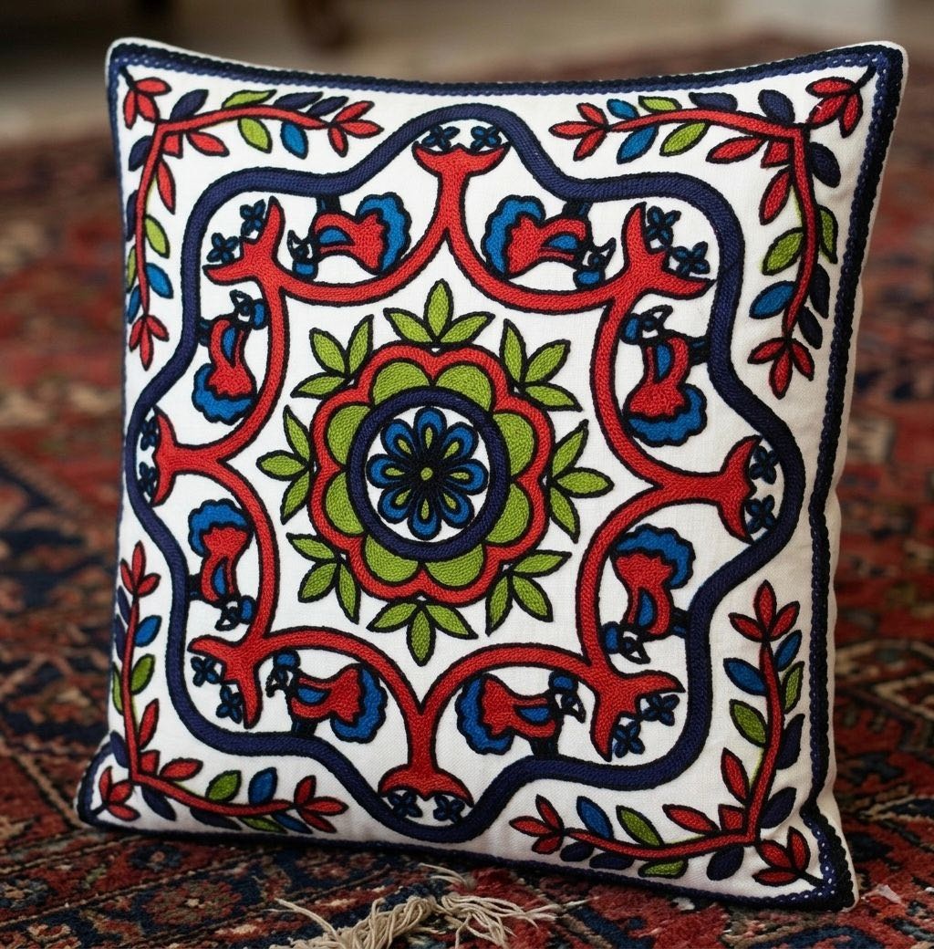 Подушка декоративная Decoromania 45x45 см, Вышивка орнамент