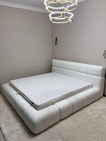 Кровать Zhasmin Луна Lux 1191 двуспальная, 200x200 см (без матраса, без подъёмного механизма) белый
