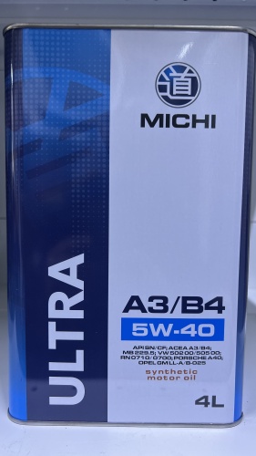 Синтетическое MICHI ULTRA 5W-40 4 л