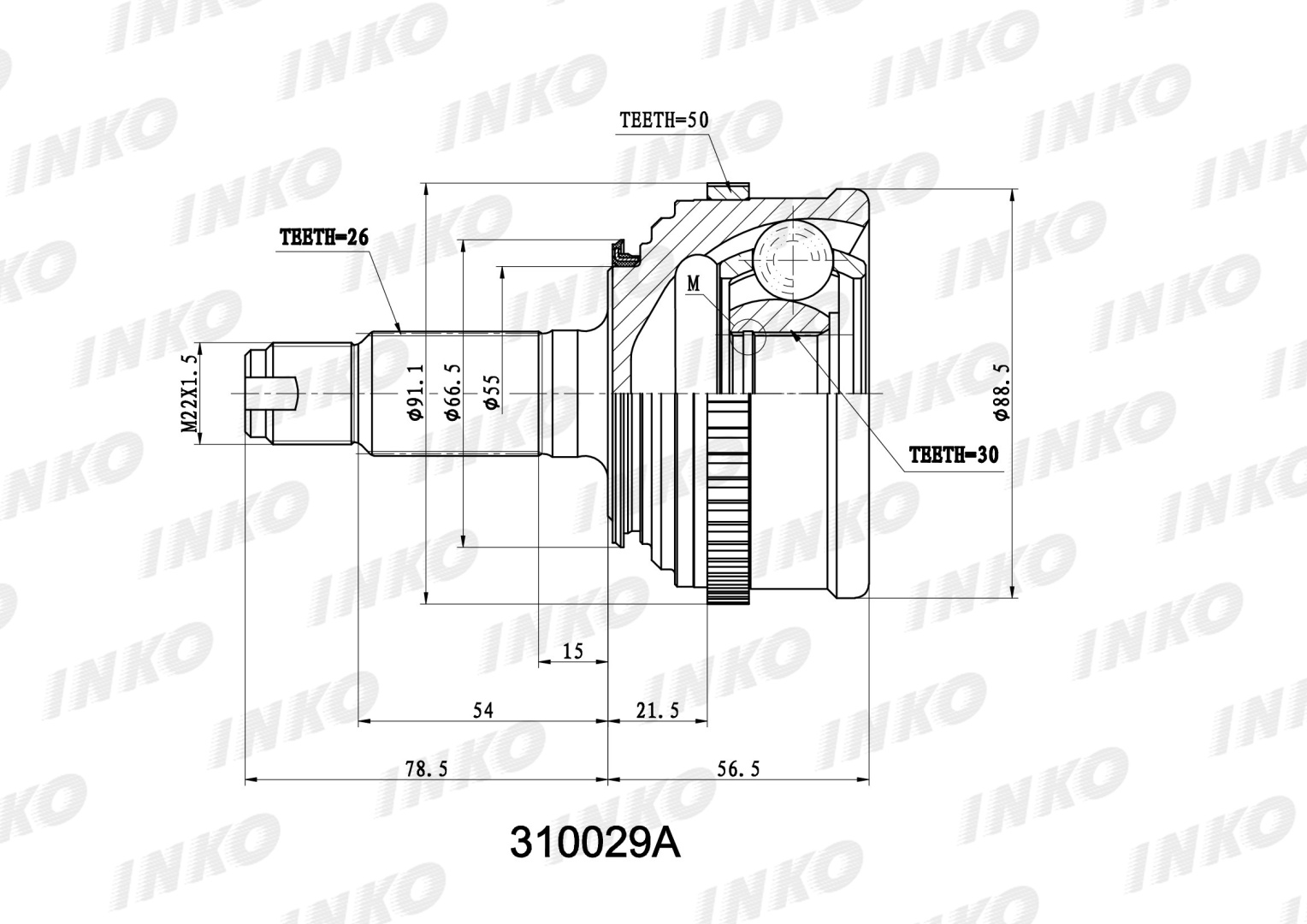 INKO шрус 310029A