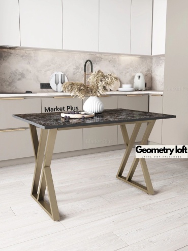 Обеденный стол Geometry Loft Радиан, 120х80x75 см, ЛДСП, пластик, черный
