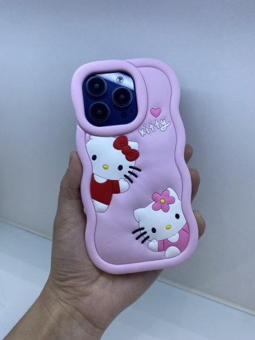 Чехол Hello Kitty для Apple iPhone 14 Pro светло-розовый