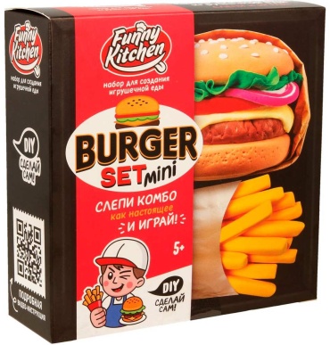 Набор для изготовления слаймов Slime Лизун Slime Лаборатория Funny Kitchen Burger set mini