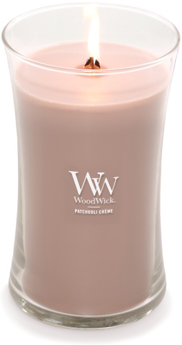 Ароматическая свеча WoodWick Patchouli Créme 17.5 см, 1 шт бежевый