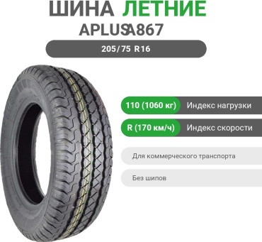 APLUS A867 205/75 R16C 110R
