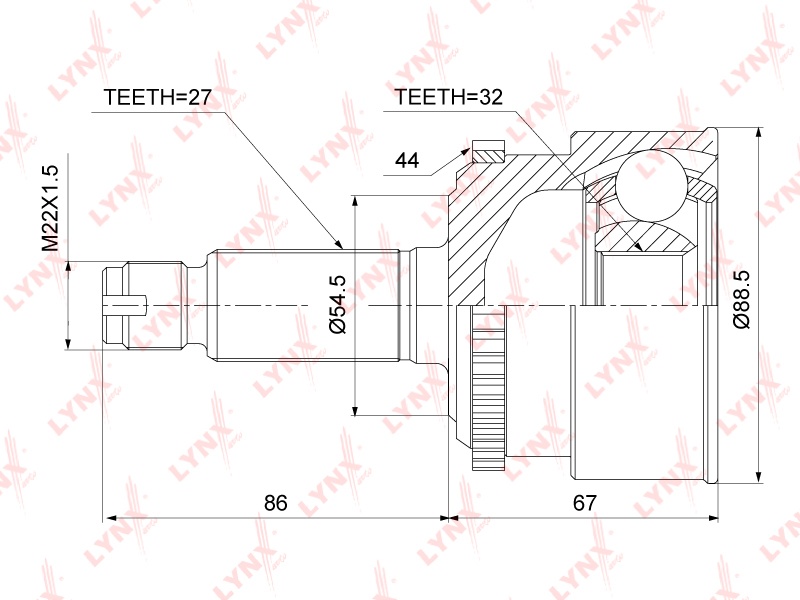 LYNXauto шрус CO3745A