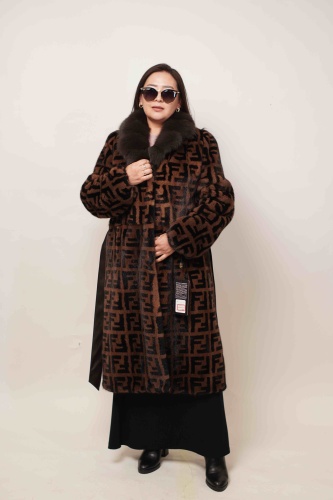 Шуба Fani черный, коричневый