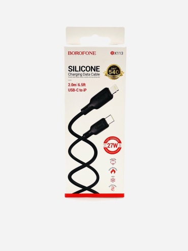 Кабель Borofone USB TypeC (F), Lightning, 2 м, BX113 черный