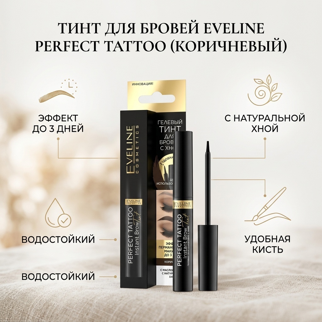 Eveline Cosmetics тинт Perfect Tatoo Коричневый