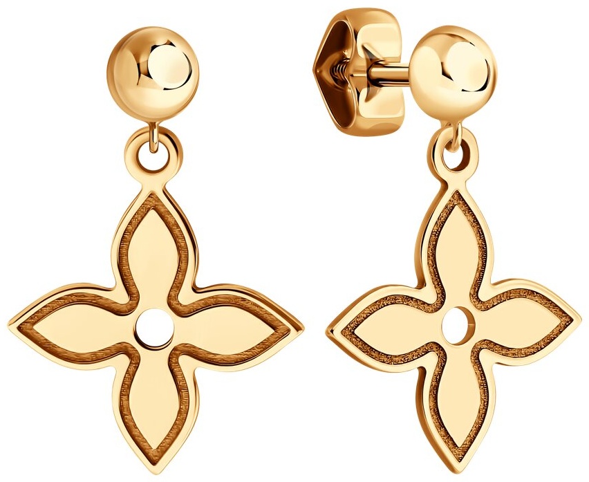 Пусеты Diamant EAR-DI-585-803893 вес 1.54 г золото, без вставок