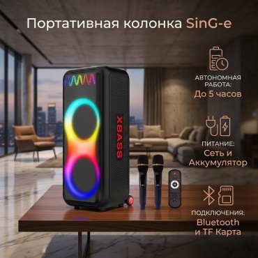 Портативная колонка SinG-e ZQS 10212 черный