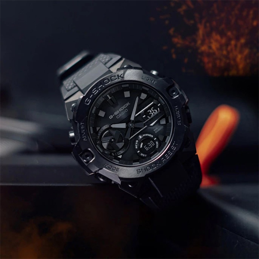 Кварцевые CASIO GST-B400BB-1ADR пластик, нержавеющая сталь, карбон