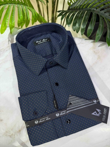 Рубашка прямая REAL MAN GENTLEMAN'S STORE темно-синий