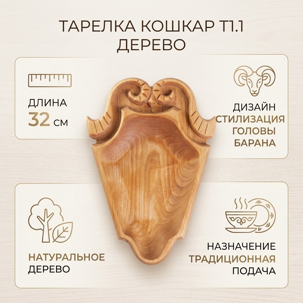 Астау Блэк Қошкар 32х20 см, дерево, 1 шт
