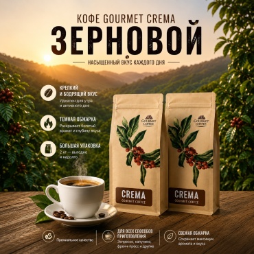 Кофе Gourmet Crema зерновой 2000 г