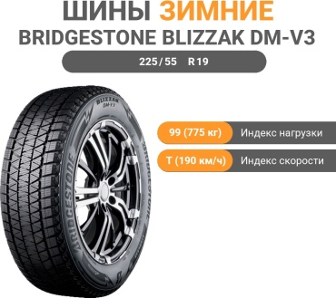 Bridgestone Blizzak DM-V3 225/55 R19 99T без шипов