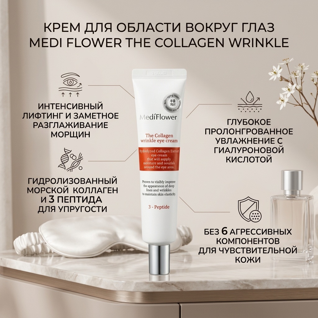 Medi Flower крем Collagen Refining Wrinkle Eye Cream для области вокруг глаз 40 мл