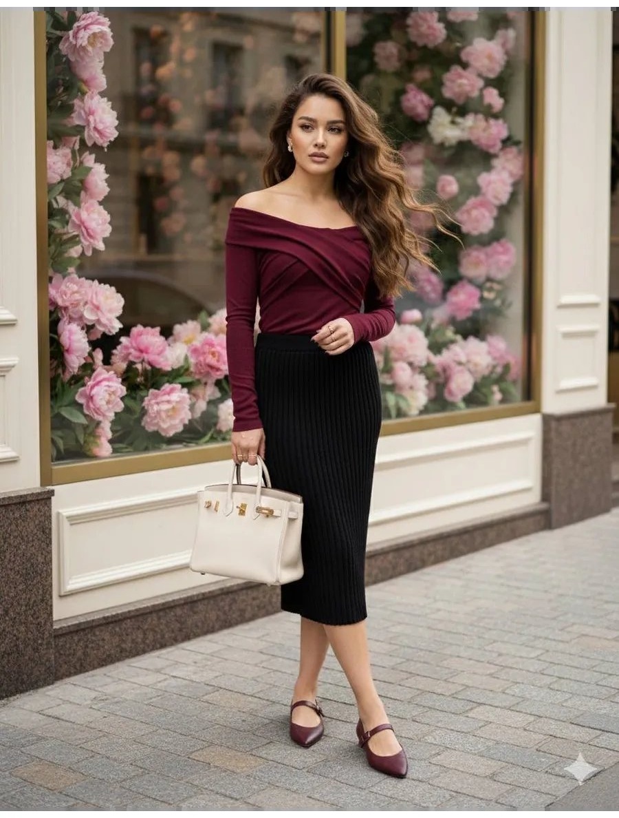 Юбка карандаш mari.knitwork черный