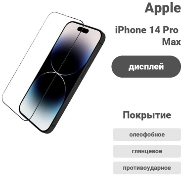 Стекло для Apple iPhone 14 Pro Max черный