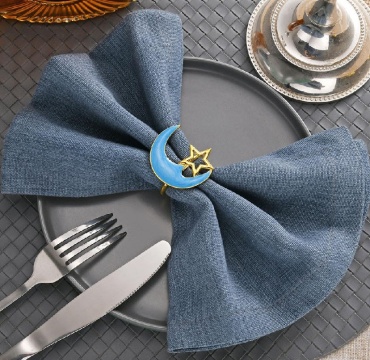 OMALI HOME кольцо для салфеток голубая луна, металл