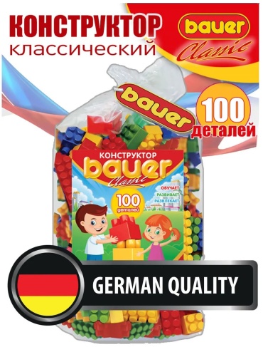 Конструктор Bauer 165120557 красный; желтый; зеленый; синий, деталей 100 шт