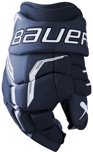 Bauer Перчатки хоккейные S26 SUPREME F40 INT, 12" размер белый, синий 12