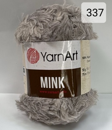 Моток YarnArt Меховая пряжа Минк Mink 337 серо-бежевый 150 м 50 г
