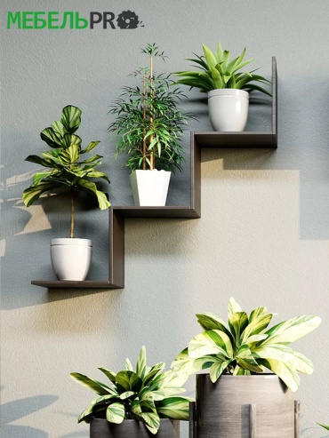 Полка ADKmebel Olvio42, 122х20x30 см, коричневый