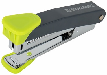 Степлер Brauberg 272752, размер скобы № 10, зеленый, черный