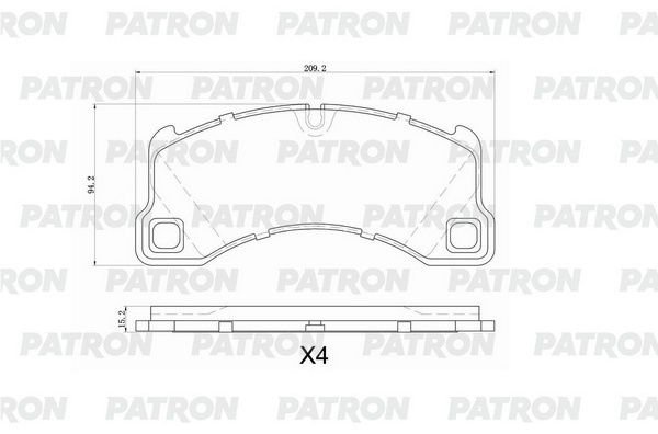 Колодки PATRON передние PBP1560 4 шт