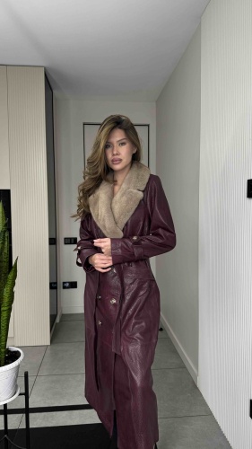 Тренчкот Idil Leather бордовый