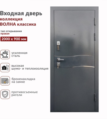 FYNARO ВОЛНА КЛАССИКА 2000x900 мм, железо, сталь, правая