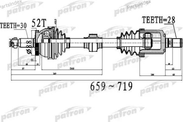 PATRON полуось PDS0523